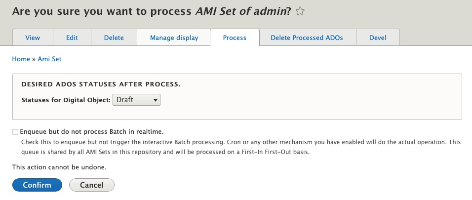 AMI Admin Set Process
