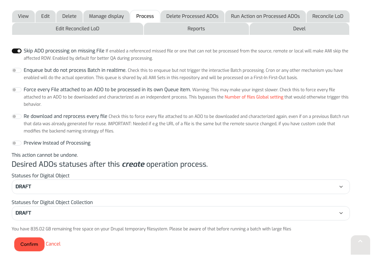 AMI Admin Set Process