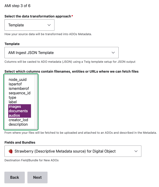 AMI Step 3 Data Transformation Mappings