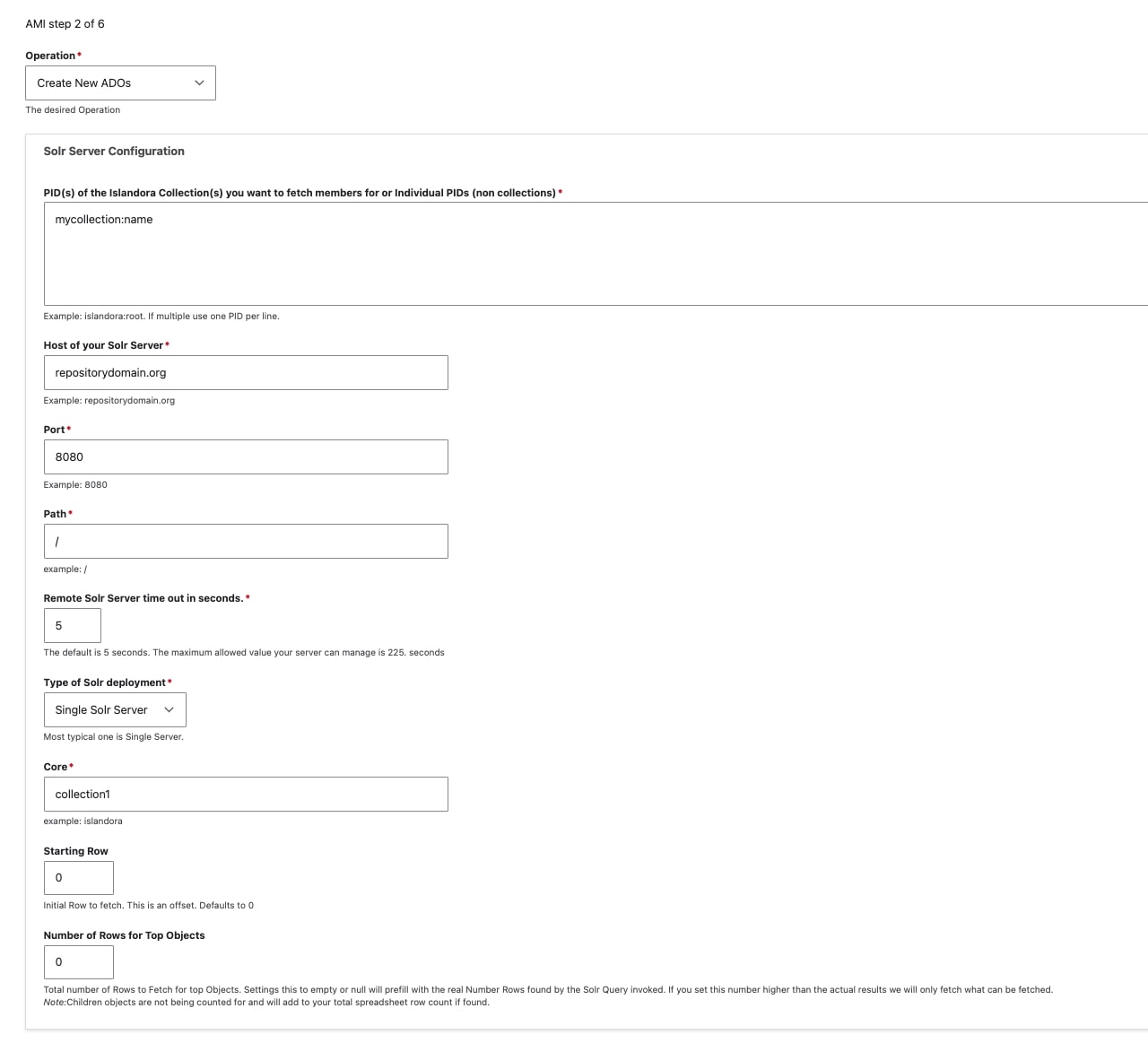 Islandora 7 Solr Importer Step 2 Server Configuration