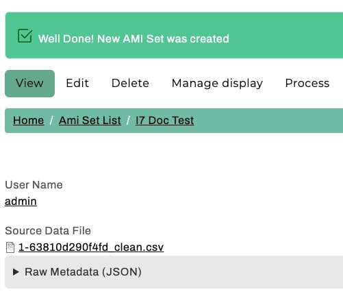 Islandora 7 Solr Importer AMI Set Confirmation